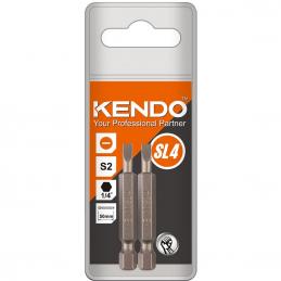 KENDO-21320405-ดอกไขควงลมหัวเดี่ยว-แบน-SL4-×-50-mm-2-ชิ้น-แพ็ค